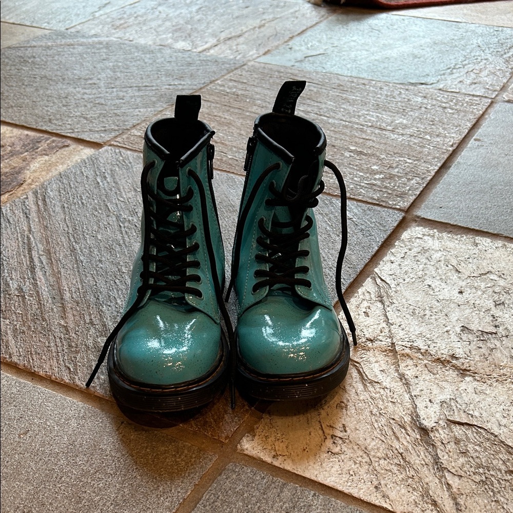 Stylish Teal Lace-Up Kids Boots